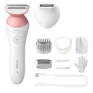 Philips Lady Shaver Series 6000 – Cordless Wet & Dry Body Shaver with Accessories